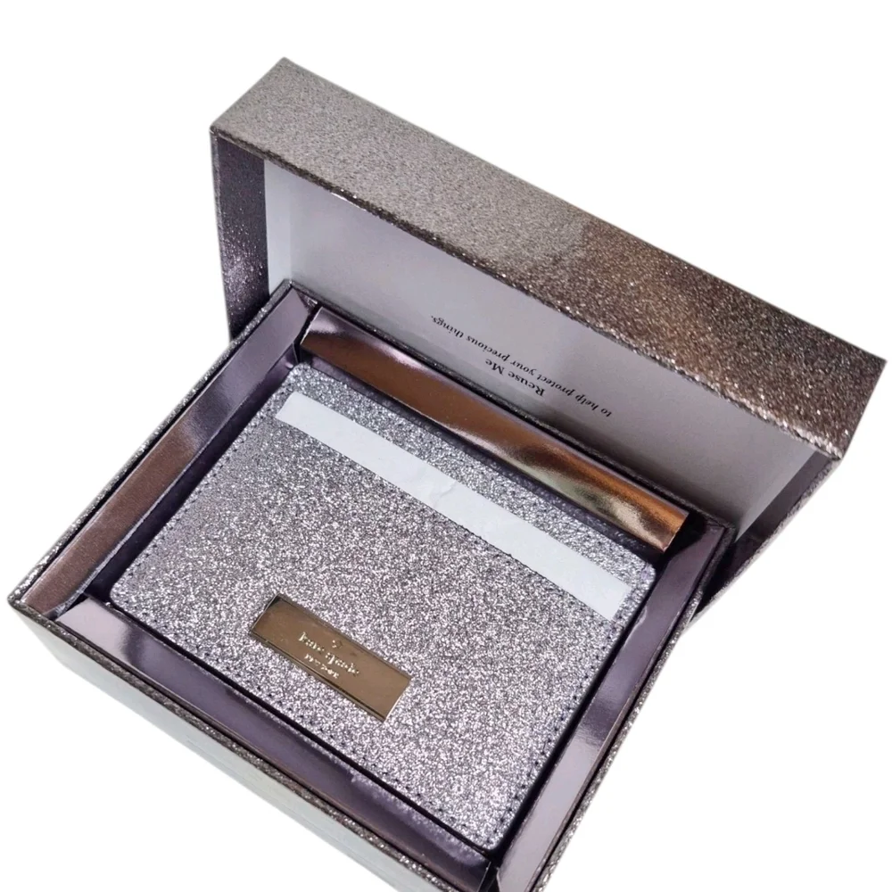 Kate Spade Kenzie Boxed Glitter Small Cardholder Candied Flower Multi KJ006 New